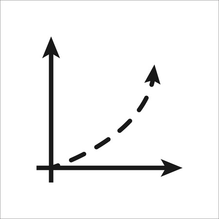 Math graphic with coordinates symbol sign simple icon on backgroundのイラスト素材