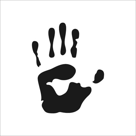Human hand or handprint symbol sign simple icon on backgroundのイラスト素材