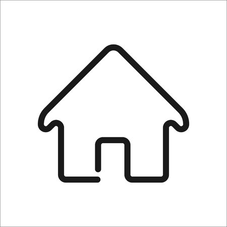 Home symbol sign one line icon on backgroundのイラスト素材