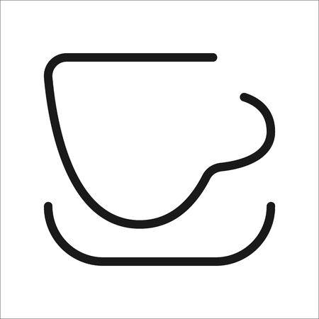 Coffee tea cup symbol sign one line icon on backgroundのイラスト素材