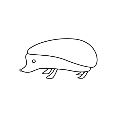 Hedgehog symbol sign one line icon on backgroundのイラスト素材