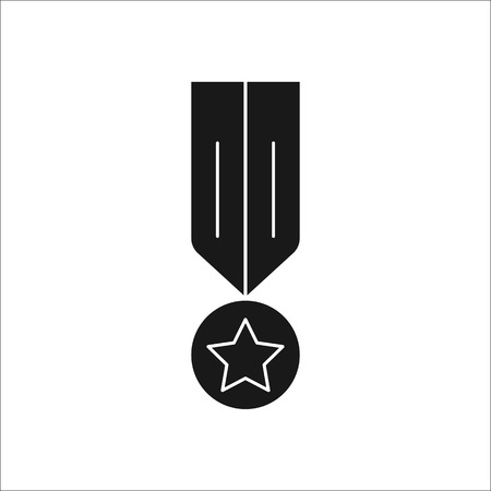 Medal symbol sign silhouette icon on backgroundのイラスト素材