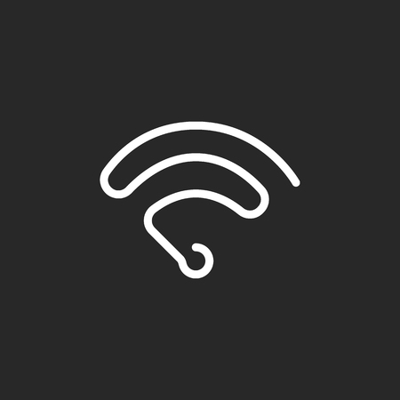 WiFi symbol sign one line icon on backgroundのイラスト素材