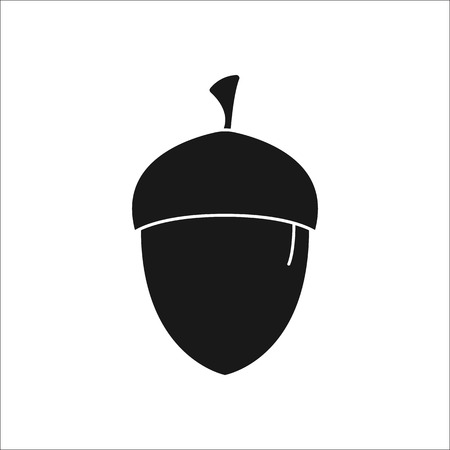 Acorn symbol sign silhouette icon on backgroundのイラスト素材