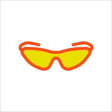 Bicycle sport sunglasses symbol sign flat icon on backgroundのイラスト素材