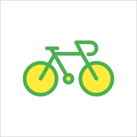 Bike bicycle symbol sign flat icon on backgroundのイラスト素材