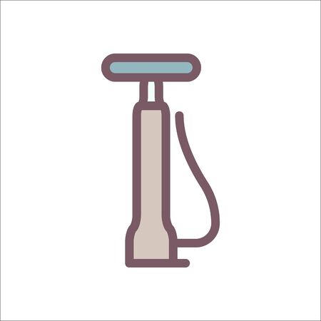 Bike bicycle hand pump symbol sign flat icon on backgroundのイラスト素材
