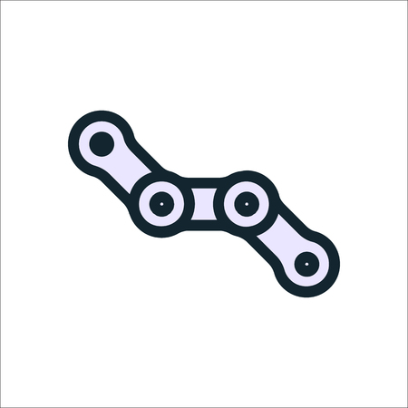 Bike bicycle chain links symbol sign flat icon on backgroundのイラスト素材