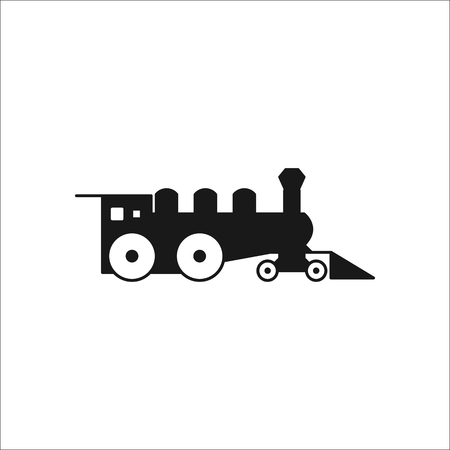 Railway locomotive profile sign silhouette symbol icon on backgroundのイラスト素材