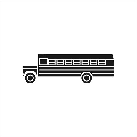 School bus profile sign silhouette symbol icon on background