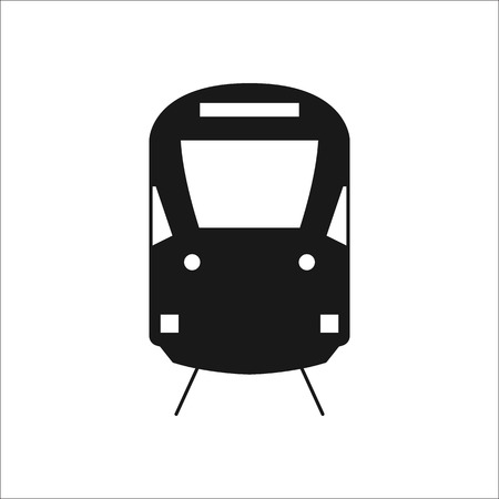 Modern train front sign silhouette symbol icon on backgroundのイラスト素材