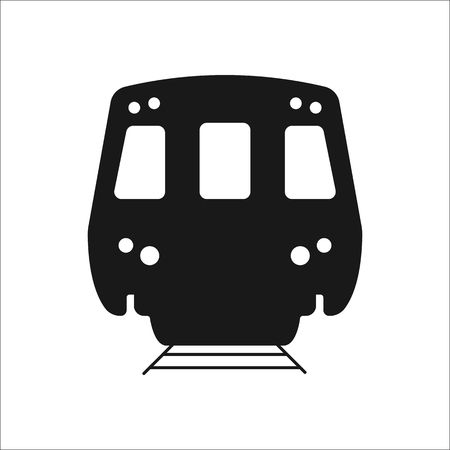 Subway train front sign silhouette symbol icon on backgroundのイラスト素材
