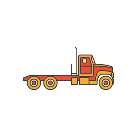 Truck flat sign symbol icon on backgroundのイラスト素材