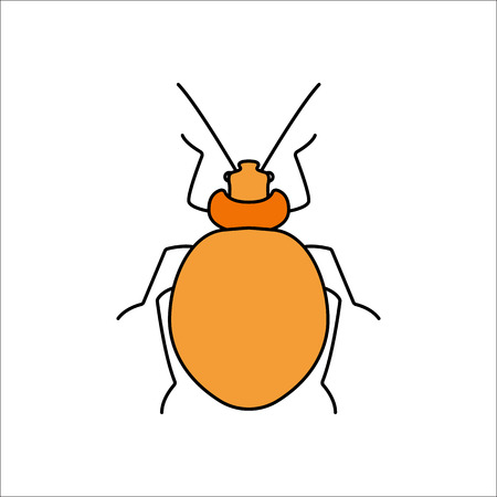 Bug flat symbol sign icon on backgroundのイラスト素材