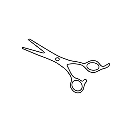 Barber scissors sign line symbol icon on backgroundのイラスト素材