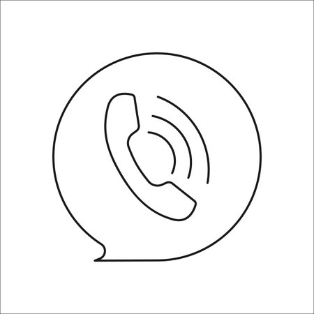 Phone call bubble message symbol sign line icon on backgroundのイラスト素材