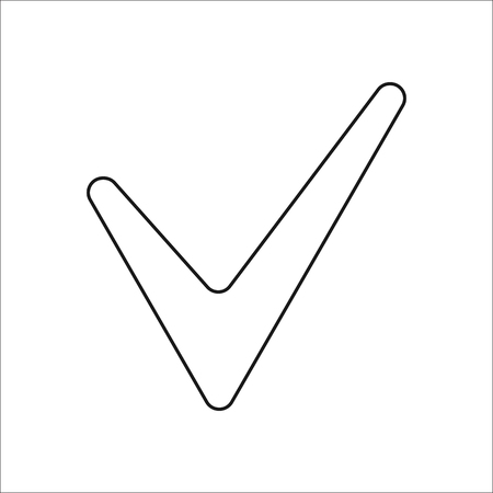 Accept or tick or confirm symbol sign line icon on backgroundのイラスト素材