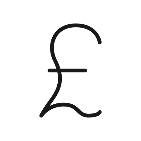 Pound symbol sign line icon on backgroundのイラスト素材