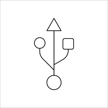 Usb symbol sign line icon on backgroundのイラスト素材