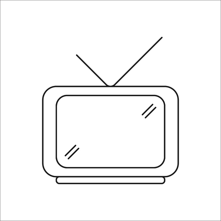 Tv symbol sign line icon on backgroundのイラスト素材
