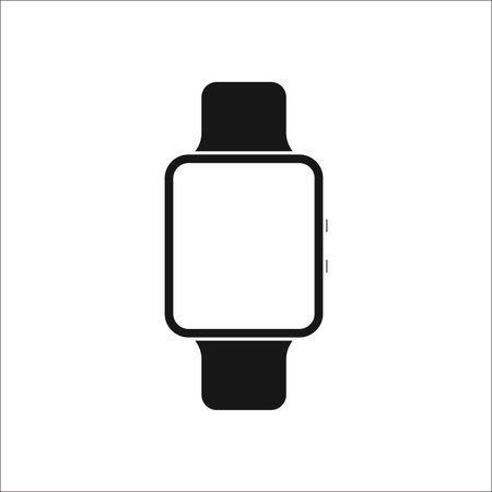 Smart watch symbol sign silhouette icon on backgroundのイラスト素材