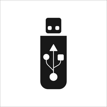 Usb flash symbol sign silhouette icon on backgroundのイラスト素材