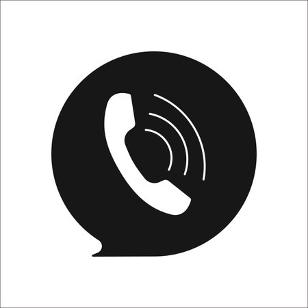 Phone call bubble message symbol sign silhouette icon on backgroundのイラスト素材