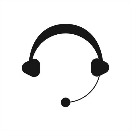 Operator support headphone symbol sign silhouette icon on backgroundのイラスト素材