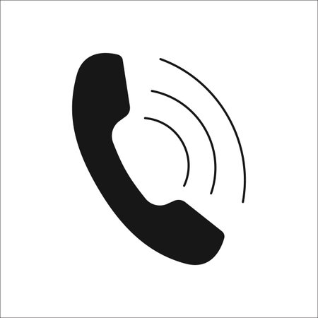 Phone call symbol sign silhouette icon on backgroundのイラスト素材