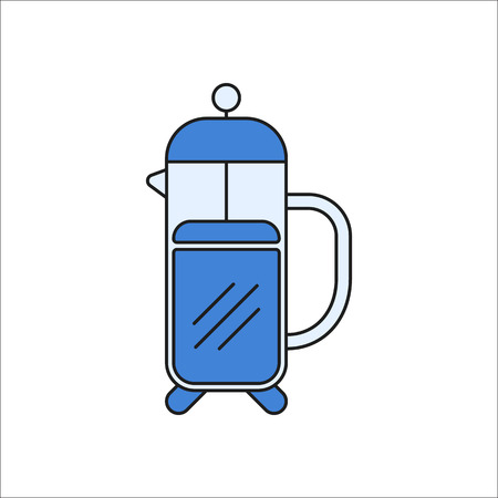 French press symbol sign flat, colorful icon on backgroundのイラスト素材