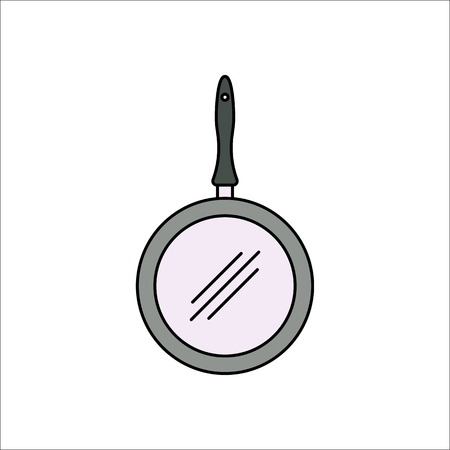 Saucepan or pan symbol sign flat, colorful icon on backgroundのイラスト素材