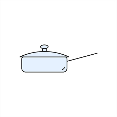 Saucepan or pan symbol sign flat, colorful icon on backgroundのイラスト素材