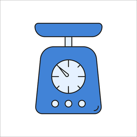 Kitchen scales symbol sign flat, colorful icon on backgroundのイラスト素材