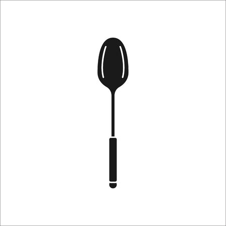 Spoon symbol sign silhouette icon on backgroundのイラスト素材