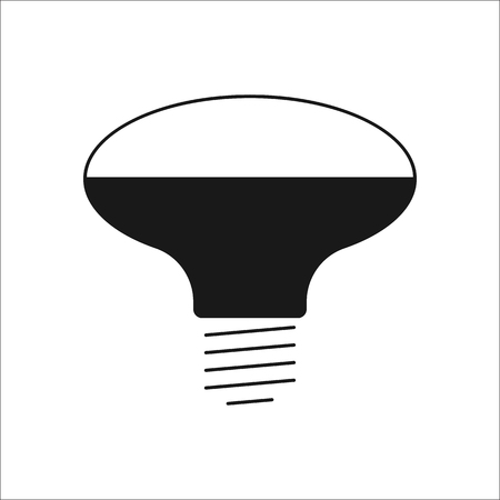 Energy saving fluorescent light bulb symbol sign silhouette icon on backgroundのイラスト素材