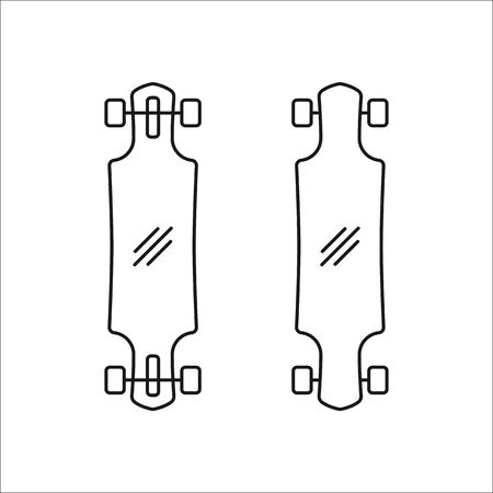 Skateboard cruiser symbol sign line icon on backgroundのイラスト素材