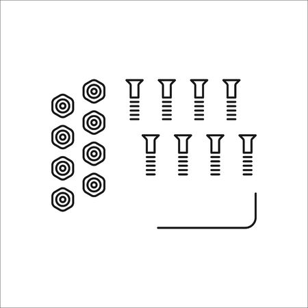 Skateboard hardware complect symbol sign line icon on backgroundのイラスト素材