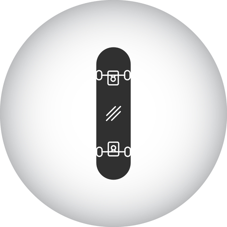 Skateboard complete symbol sign silhouette icon on backgroundのイラスト素材