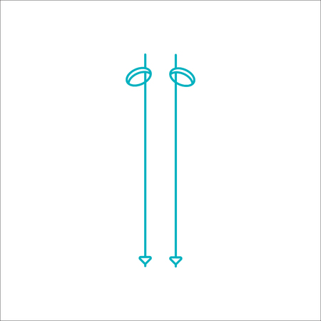 Skis poles symbol sign flat icon on backgroundのイラスト素材