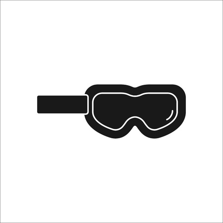 Snowboarding Skiing mask goggles symbol sign silhouette icon on backgroundのイラスト素材