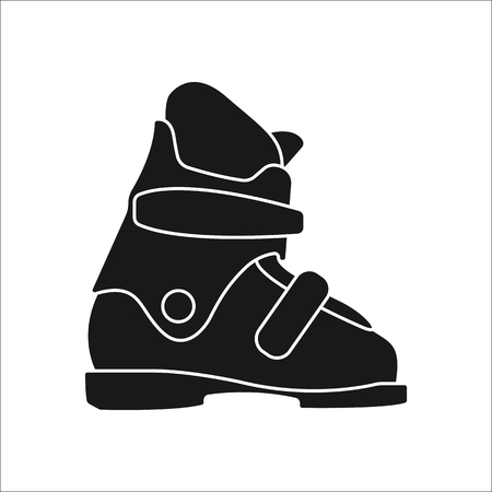 Snowboard boot symbol sign silhouette icon on backgroundのイラスト素材