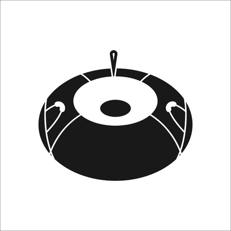Snow Tube symbol sign silhouette icon on backgroundのイラスト素材