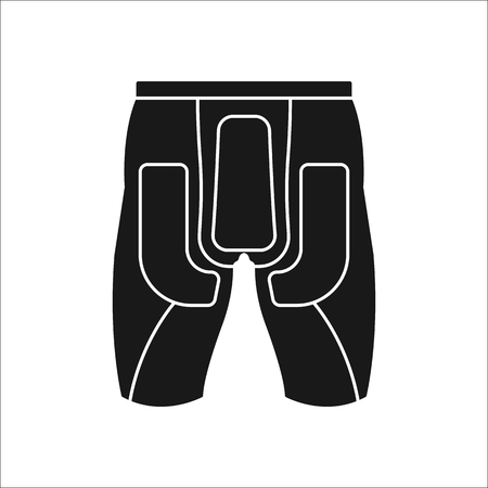 Ski or snowboard shorts protector symbol sign silhouette icon on backgroundのイラスト素材