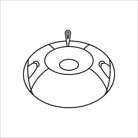 Snow Tube symbol sign line icon on backgroundのイラスト素材