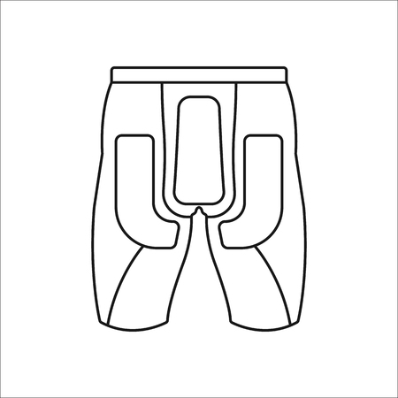 Ski or snowboard shorts protector symbol sign line icon on backgroundのイラスト素材