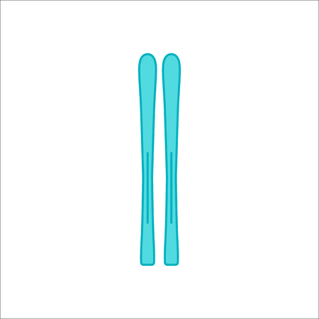 Skis symbol sign flat icon on backgroundのイラスト素材