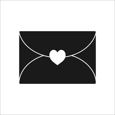 Love envelope with heart symbol silhouette icon on backgroundのイラスト素材