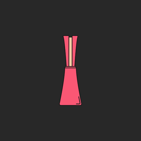 Perfume bottle symbol flat sign line icon on backgroundのイラスト素材