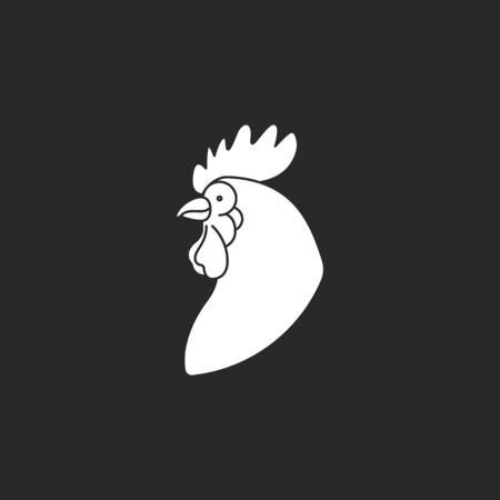 Rooster head 2017 year symbol sign silhouette icon on backgroundの写真素材