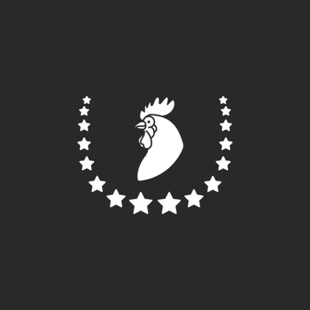Rooster head 2017 year symbol sign silhouette icon on backgroundの写真素材